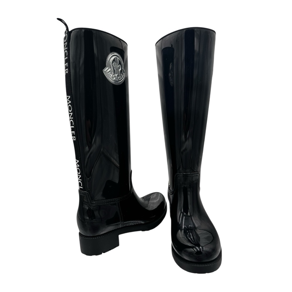 Moncler Black Logo Knee-High Boots - Picture 4 of 13